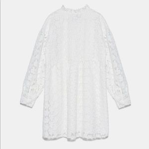 Zara white dress with balloon sleeves